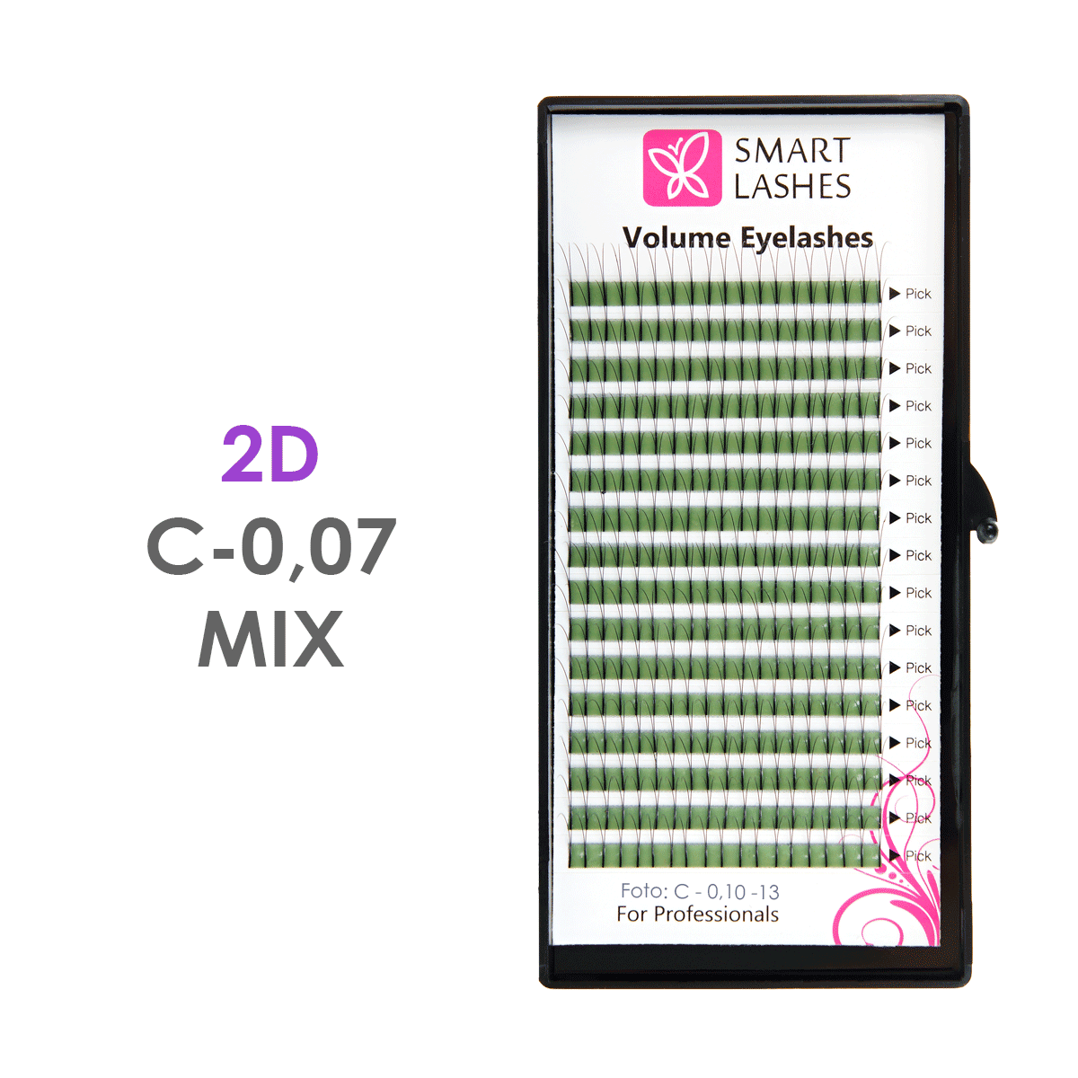 Volume Lashes 2D - C - 0,07 mm x MIX 8-15 mm - 16 lignes | Smart Lashes
