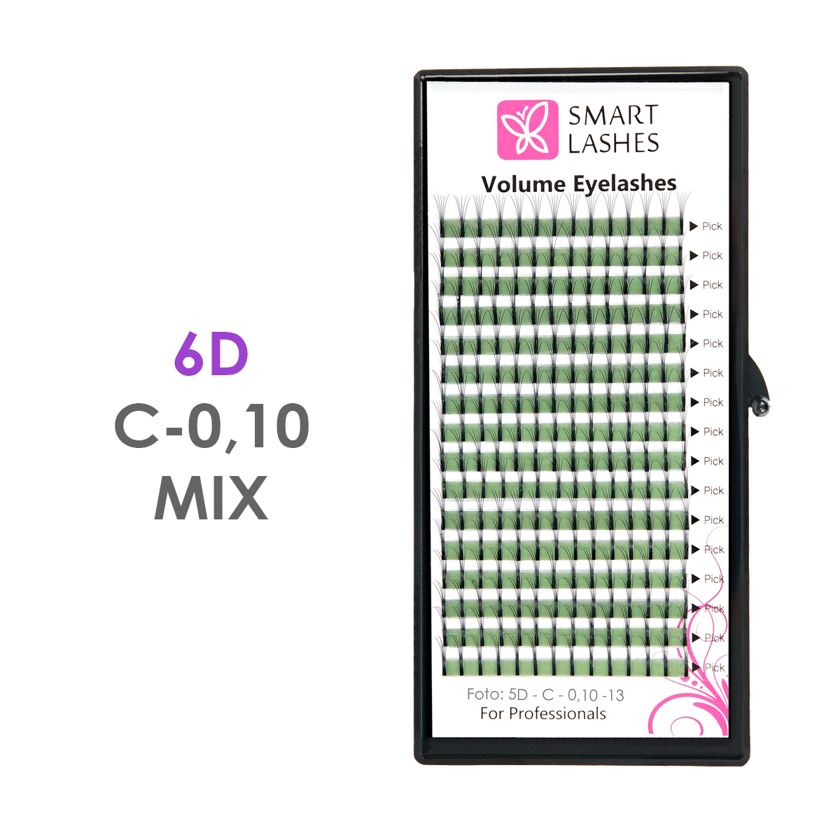 Volume Fans 6D - C - 0,10 mm x MIX 8-15 mm - 16 lignes | Smart Lashes