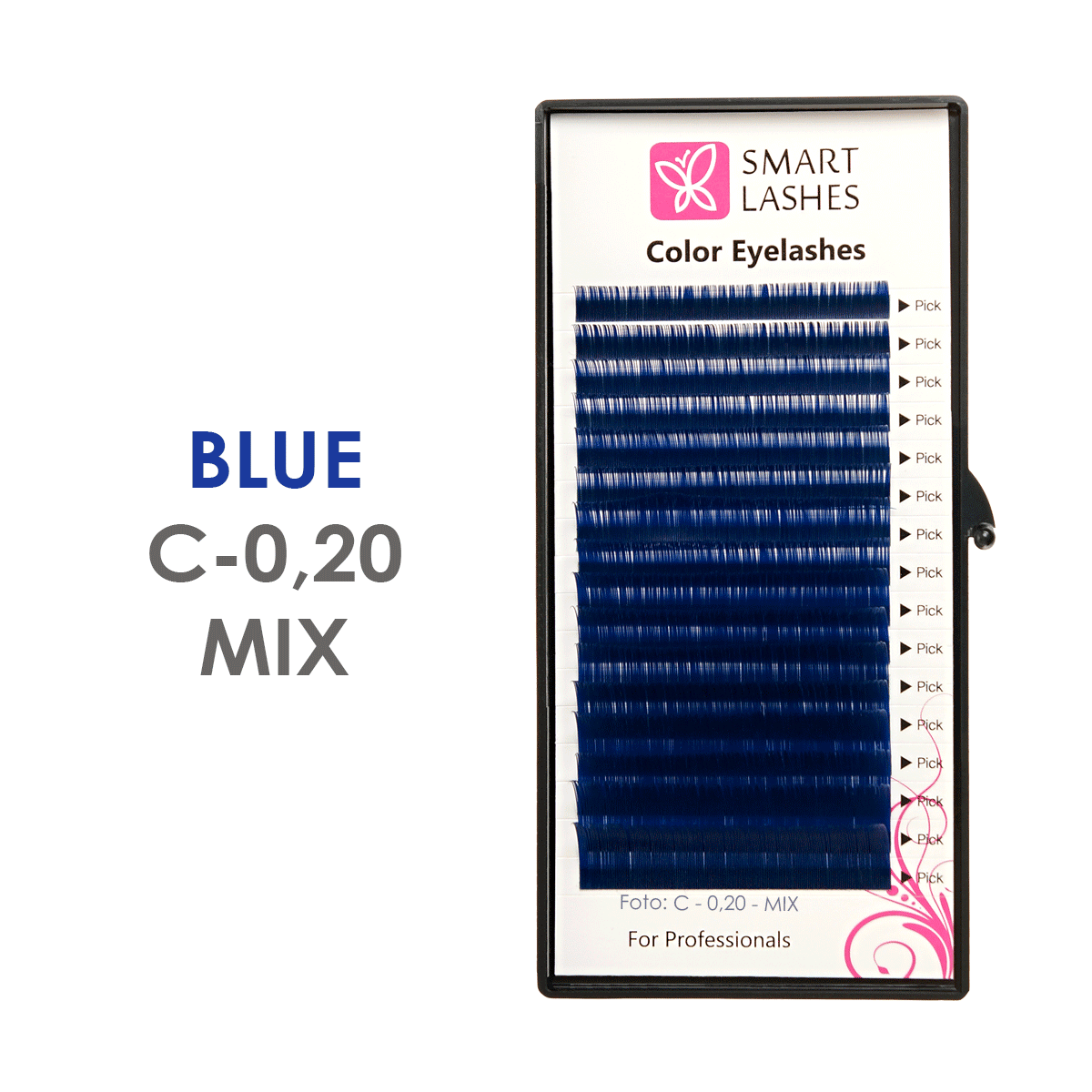 Cils bleus - C - 0,20 mm x 8 - 15 mm - 16 lignes | Smart Lashes
