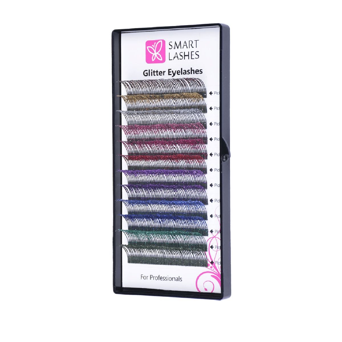Cils pailletés MIX - C - 0,20 mm x 14 mm - 12 lignes | Smart Lashes