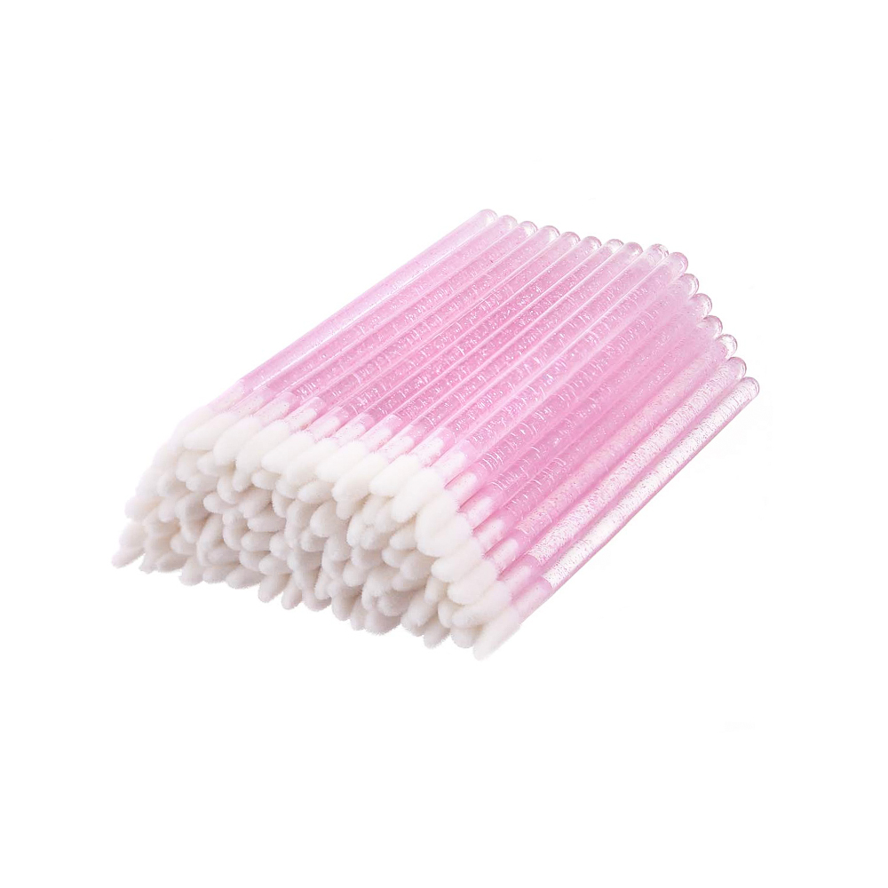 Brosse d'application jetable - angulaire - rose pailleté | Smart Lashes