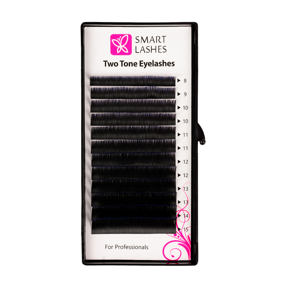 Cils Ombre - bleu et noir - C - 0.20 mm - MIX | Smart Lashes