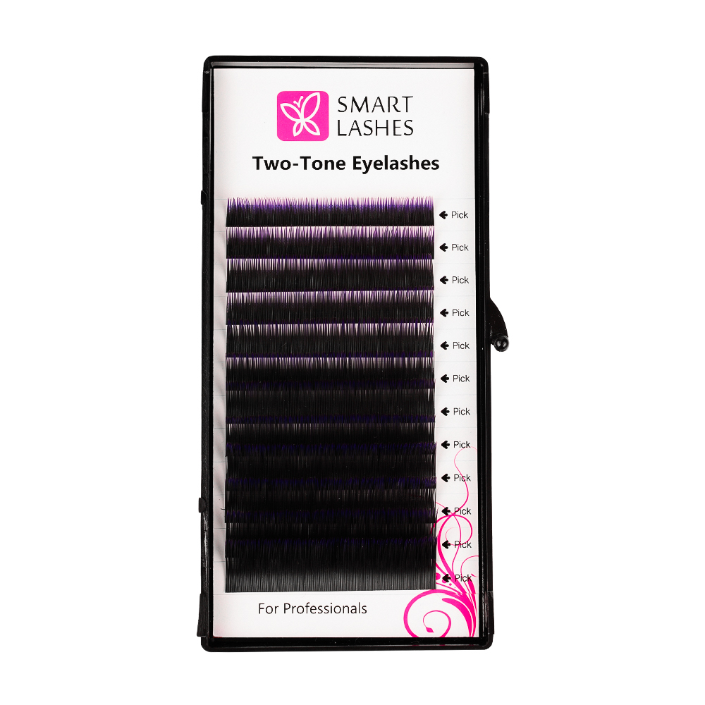 Cils Ombre - violet et noir - C - 0.20 mm - MIX | Smart Lashes