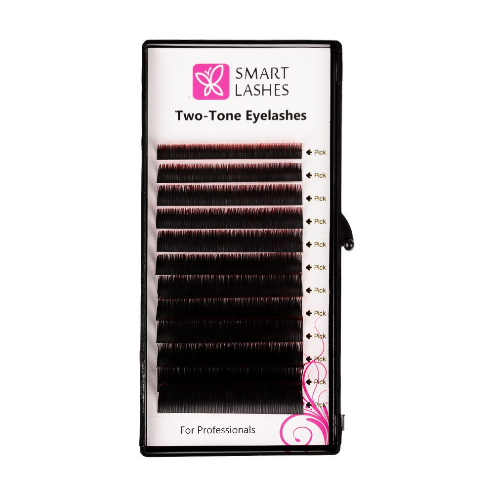 Cils Ombre - rouge et noir - C - 0.20 mm - MIX | Smart Lashes