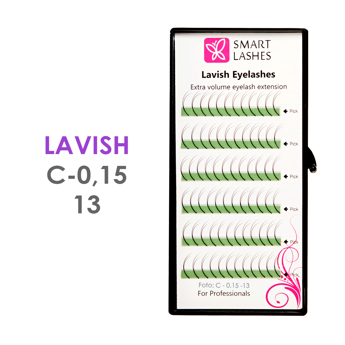 Cils doubles - C - 0,15 mm x 13 mm - 6 lignes | Smart Lashes